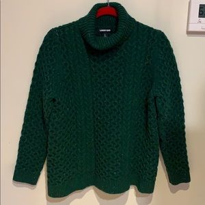 Lands End Aran cable turtleneck sweater